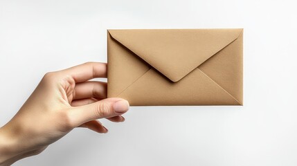 hand holding a simple brown envelope, symbolizing communication, personal messages, and anticipation of what's inside.