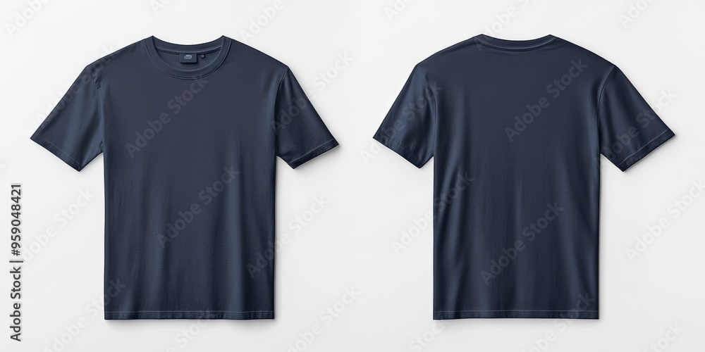 Poster this is a versatile plain navy blue tshirt mockup that features both the front and back views, makin