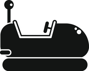 Bumper car electric ride attraction icon in simple style isolated on white background