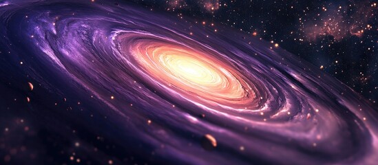 Obraz premium Spiral galaxy design in a 3D cartoon rendering for educational purposes