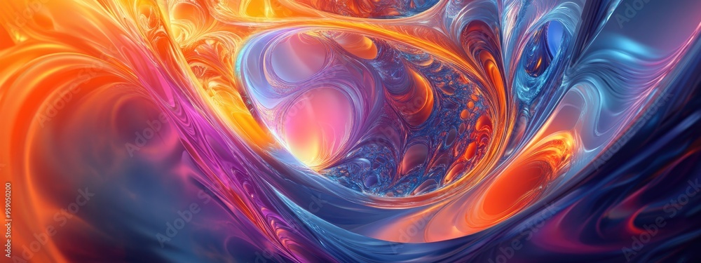 Aufkleber abstract fractal background in a 3d cartoon rendering digitally created illustration