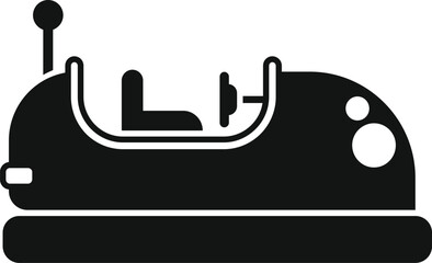 Simple glyph of a bumper car, a classic amusement park attraction, perfect for conveying fun and excitement