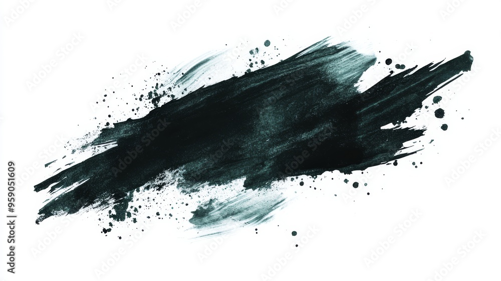 Poster this striking abstract design features a bold dark brush stroke with colorful splatters and unique t