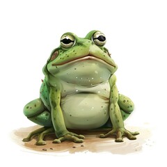 Obraz premium Frog Water animal cartoon isolated whitebackground