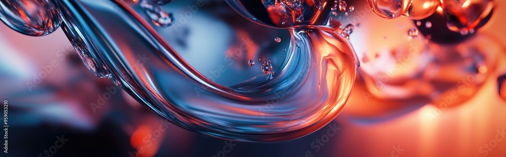 Poster Abstract backdrop featuring various elements 3D rendering