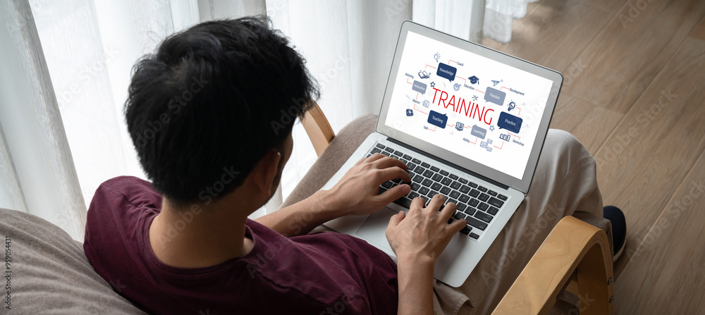 Poster e-learning website with sofware for student to study online on the internet network snugly