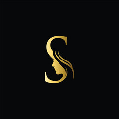 Initial letter S luxury beauty flourishes ornament logo template.