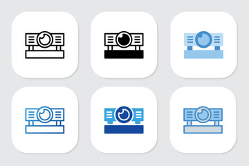 Projector icons with various design styles