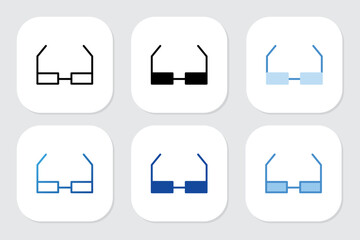 Eyeglasses icons with various design styles