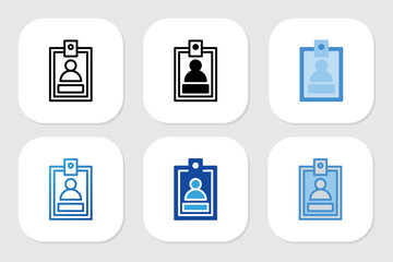 Fototapeta premium Id Card icons with various design styles