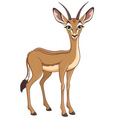 Fototapeta premium Gazelle Sympathy emotion fantasy animal cartoon isolated whitebackground