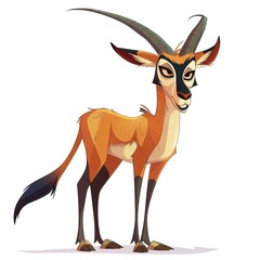 Gazelle ementalist Occupation fantasy animal cartoon isolated whitebackground