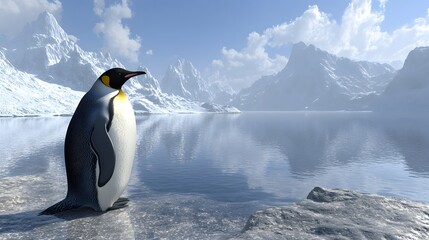 Emperor Penguin, Photo Realistic, Wallpaper, Cover and Screen for Smartphone, PC, Laptop, 9:16 and 16:9 Format