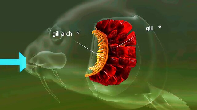 Gaseous exchange through fish gills