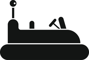 Obraz premium Black silhouette of a bumper car isolated on a white background