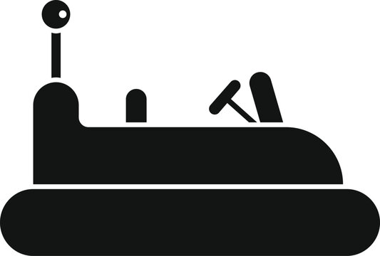 recommend clip art: Black silhouette of a bumper car isolated on a white background