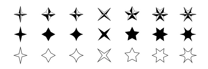 Star icon set. Stars icon.
