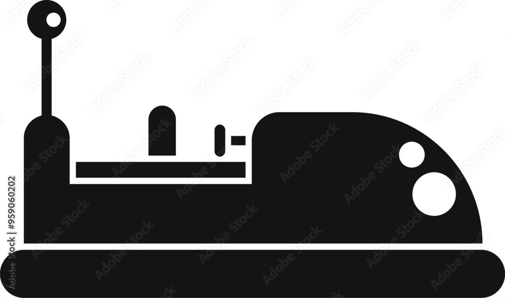 Poster hovercraft floating on cushion of air icon in simple style isolated on white background