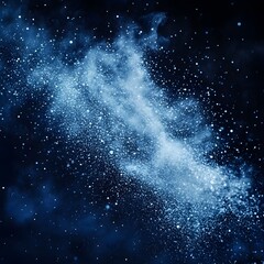 Obraz premium Blue and white particles suspended in air, ideal for wallpaper