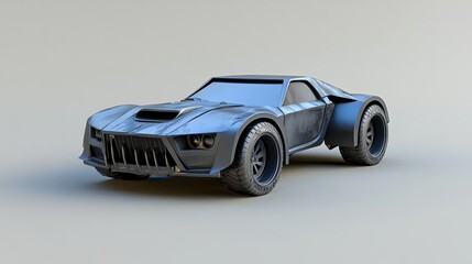 A sleek, modern model of a racing car showcasing dynamic design and robust features, ideal for automotive enthusiasts.