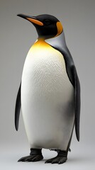 Emperor Penguin on White Background, Photo Realistic, Wallpaper, Cover and Screen for Smartphone, PC, Laptop, 9:16 and 16:9 Format