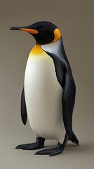 Fototapeta premium Emperor Penguin on White Background, Photo Realistic, Wallpaper, Cover and Screen for Smartphone, PC, Laptop, 9:16 and 16:9 Format