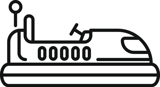 black bumper car icon, amusement park clip art preview