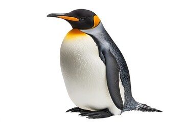 Fototapeta premium Emperor Penguin on White Background, Photo Realistic, Wallpaper, Cover and Screen for Smartphone, PC, Laptop, 9:16 and 16:9 Format
