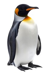 Emperor Penguin on White Background, Photo Realistic, Wallpaper, Cover and Screen for Smartphone, PC, Laptop, 9:16 and 16:9 Format