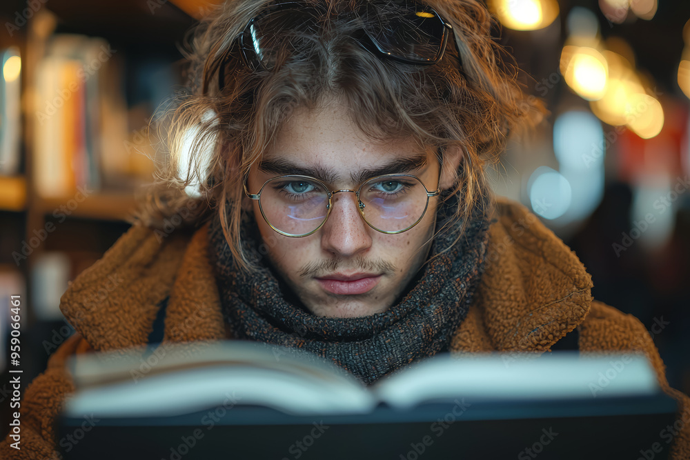 Poster a teenager studying on a laptop with multiple tabs open, reflecting the multitasking skills of gen z
