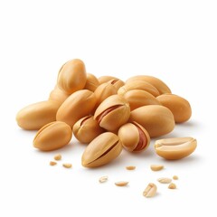 Peanut seeds, kitchen ingredient element, detailed vector design, fresh brown, isolated on white background