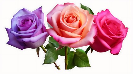 Rose various colors and varieties on a background color