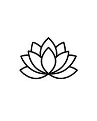 Editable stroke vector of a lotus flower in full bloom.