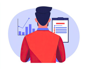 A professional examining data charts and reports for insights, showcasing analytical skills and attention to detail.