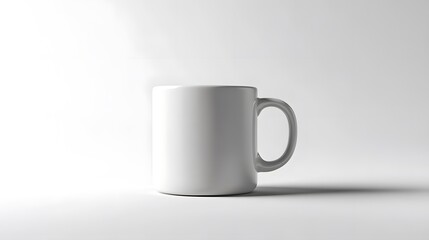 Simple Ceramic Mug: A single, unadorned ceramic coffee mug, centered on a white background, with a slight shadow for depth.
