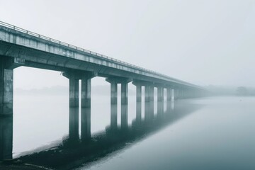 Long bridge spanning a body of water