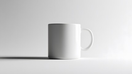 Obraz premium Simple Ceramic Mug: A single, unadorned ceramic coffee mug, centered on a white background, with a slight shadow for depth. 