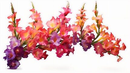 Snapdragon tall colorful and dragon-shaped on a background color