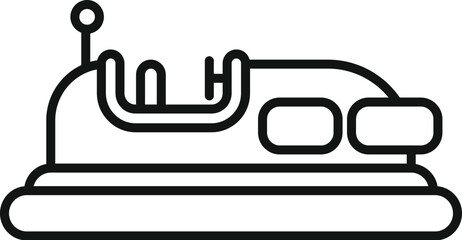 Bumper car icon in outline style, amusement park electric vehicle for children driving