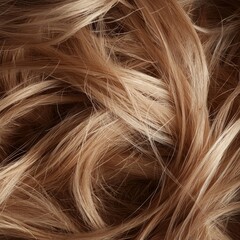Naklejka premium Close-up of soft, light brown hair strands.