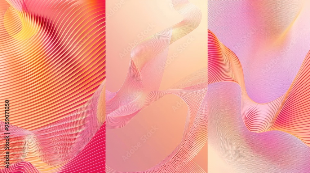 Poster a collection of three differently colored images
