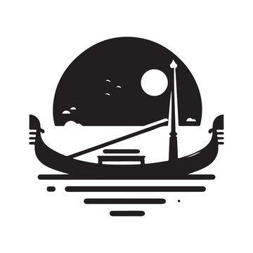 recommend clip art: Stunning Gondola Silhouettes in Vector Format – Perfect for Print & Web