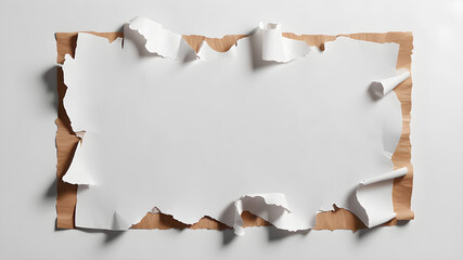 Torn paper form a frame with a copyspace. AI generated image, ai. note paper paper