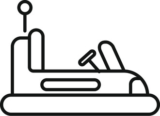 Fototapeta premium This icon of a bumper car with an antenna is perfect for projects related to amusement parks, childhood, and fun