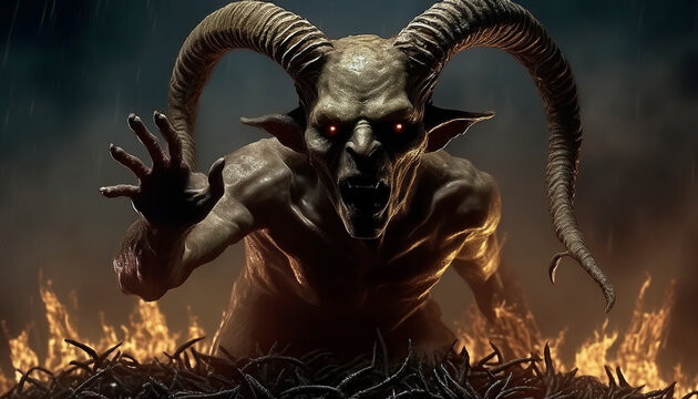 rostro de un demonio que provoca terror