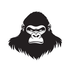 Fototapeta premium Gorilla in cartoon, doodle style . Image for t-shirt, web, mobile apps and ui. Isolated 2d vector illustration in logo, icon, sketch style, Eps 10, black and white. AI Generative