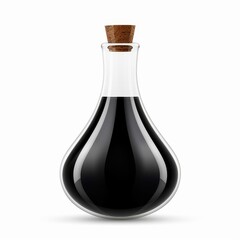 Thai fish sauce, kitchen element, minimalist vector design, dark brown, isolated on white background