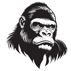 Obraz premium Gorilla in cartoon, doodle style . Image for t-shirt, web, mobile apps and ui. Isolated 2d vector illustration in logo, icon, sketch style, Eps 10, black and white. AI Generative