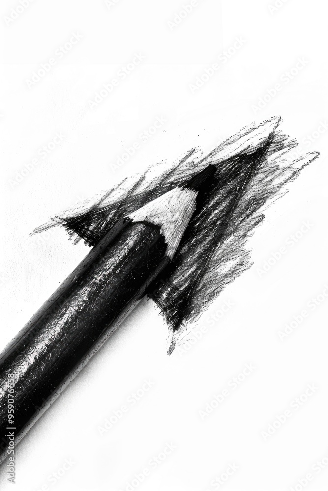 Poster a close-up shot of a pencil with the tip protruding out, ideal for illustrations and designs about c