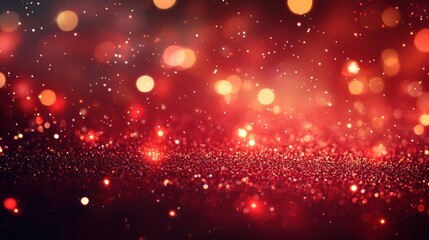 Obraz premium Sparkling Red Background with Glowing Lights